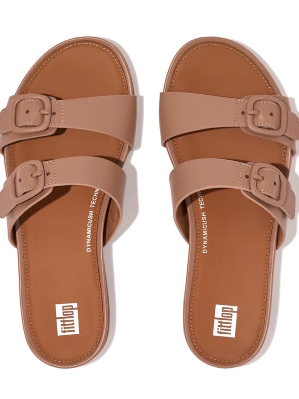 Fitflop Gracie Rubber Buckle Double-Strap Slide Sandals